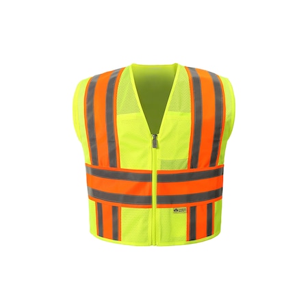 2W International Minnesota Hi-Vis Safety Vest 3XL Class 2 H Back, , Zipper 4 Pockets MN521C-2 3XL